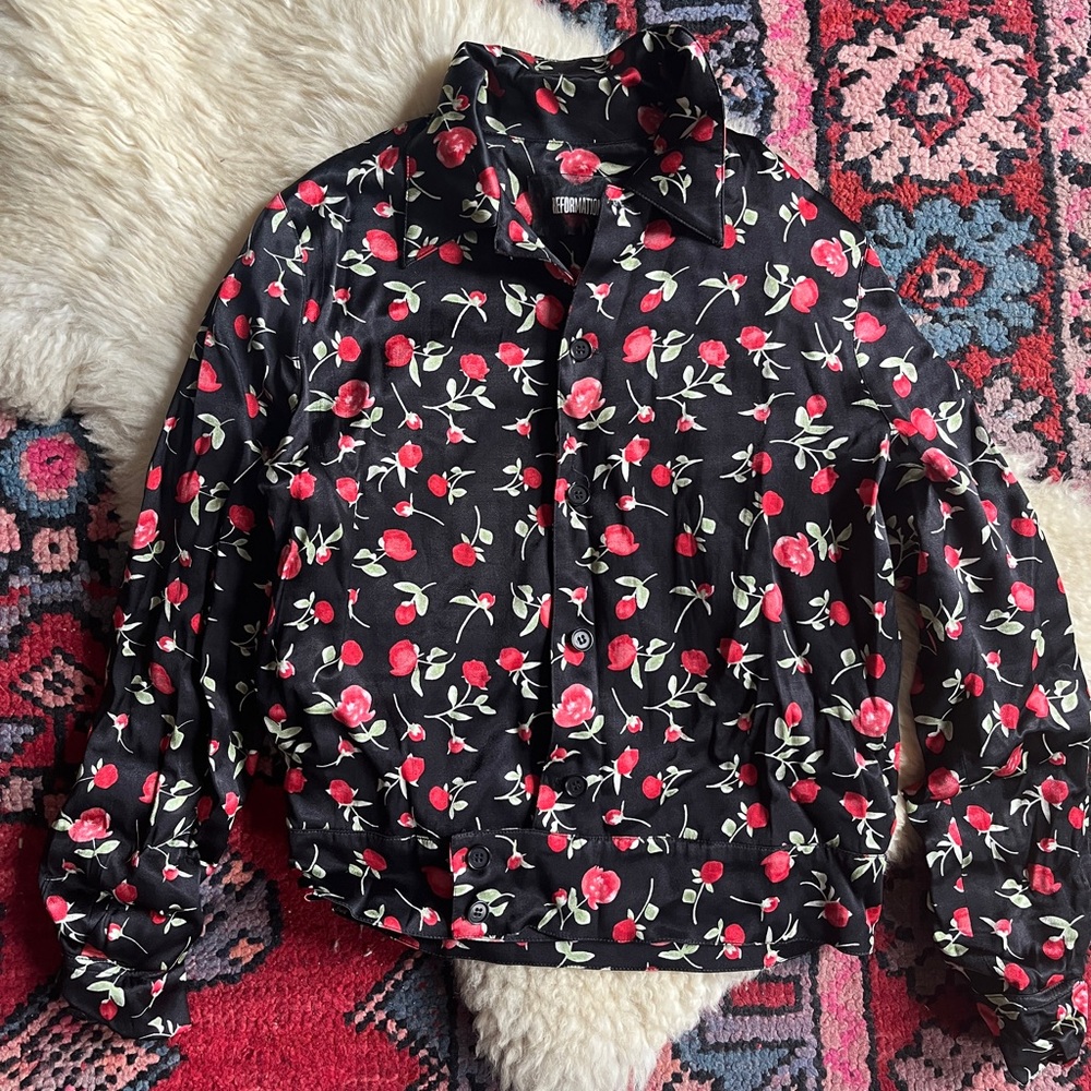 Reformation Shacket with Roses